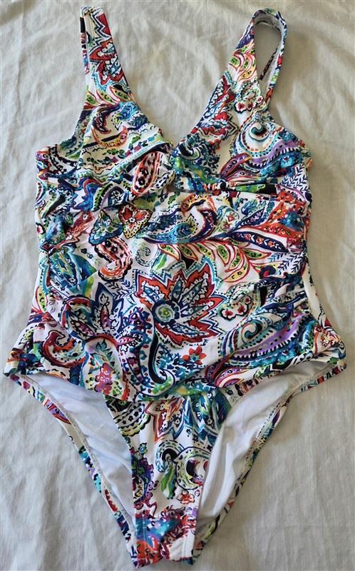 NWOT Chaps Ralph Lauren 8 Cabana Keyhole Paisley 1pc Swimsuit 129666