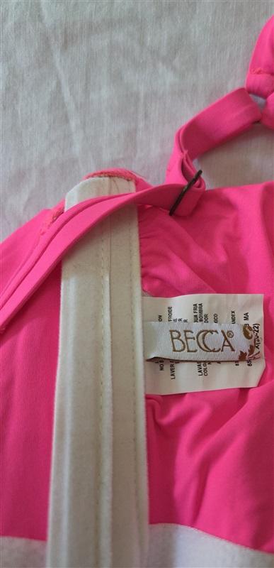 NWOT Becca Virtue 2X Pucker Up Asymmetrical 1PC Swimsuit Pink 129668