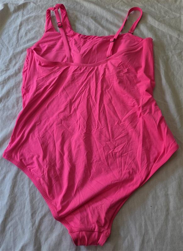 NWOT Becca Virtue 2X Pucker Up Asymmetrical 1PC Swimsuit Pink 129668