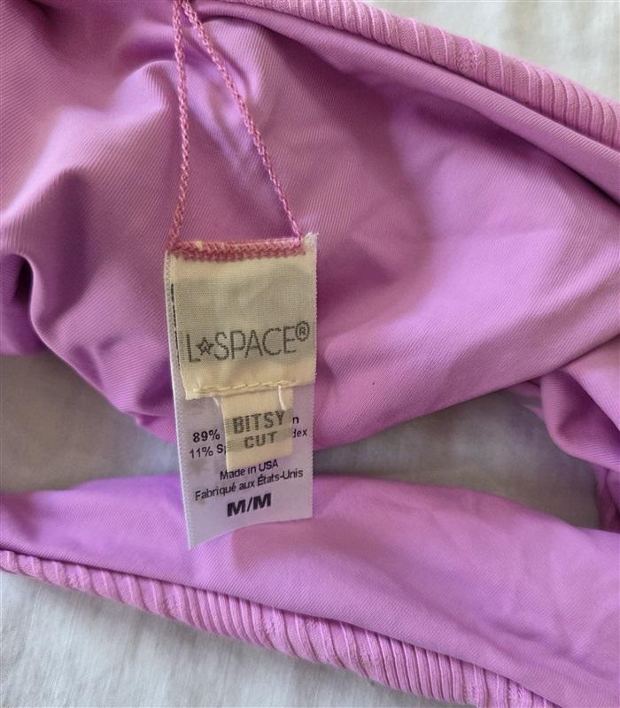 NWT L*Space M Cabana Bitsy Bikini Bottom purple Ribbed 129669