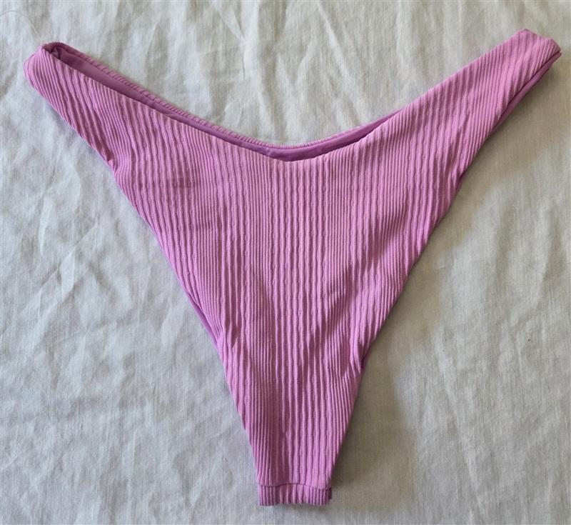 NWT L*Space M Cabana Bitsy Bikini Bottom purple Ribbed 129669