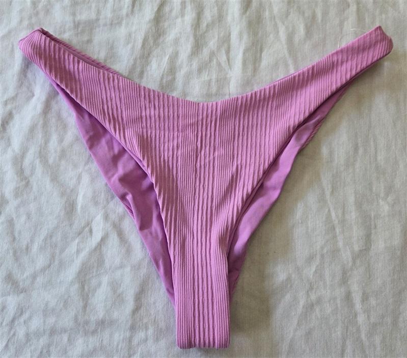 NWT L*Space M Cabana Bitsy Bikini Bottom purple Ribbed 129669
