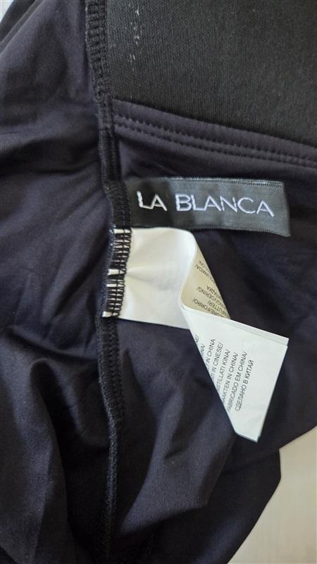NWT La Blanca 10 Spectrum Stripe Tankini Swim Top Black 129670