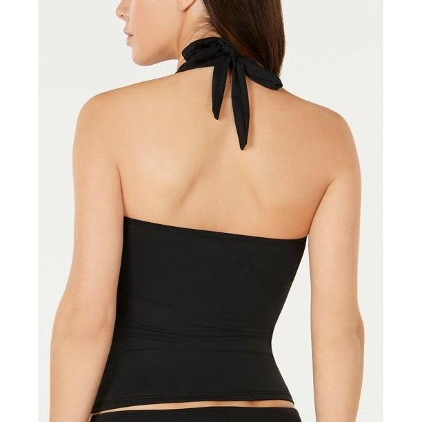 NWT La Blanca 10 Spectrum Stripe Tankini Swim Top Black 129670