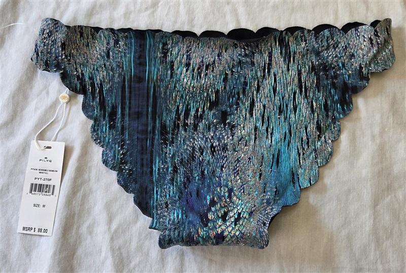 NWT Pilyq M Python Reversible Seamless Wave Teeny Bikini Bottom 129671