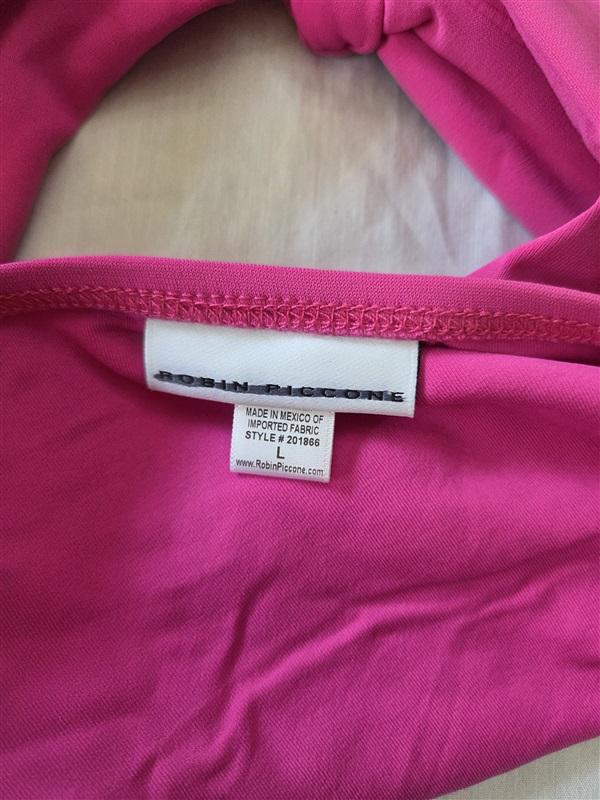 NWOT Robin Piccone L Hot Pink Knot Front Bikini Swim Bottoms 129680