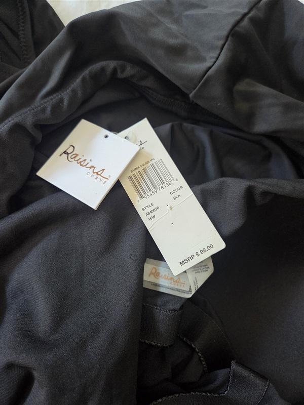 NWT Raisins Curve 16W Marrakesh Stingray One-Piece Black Swimsuit 129681