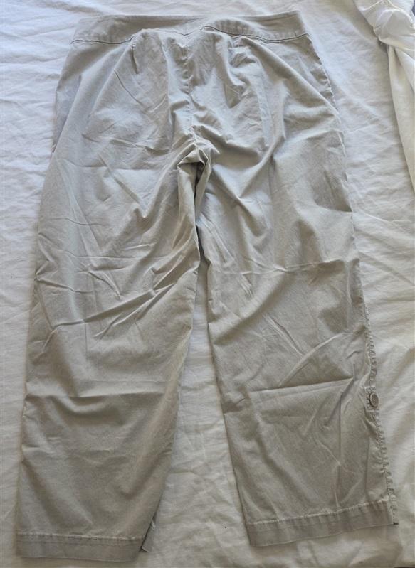 NWOT Eileen Fisher M Straight Leg Organic Cotton Gray Crop Pants 129686