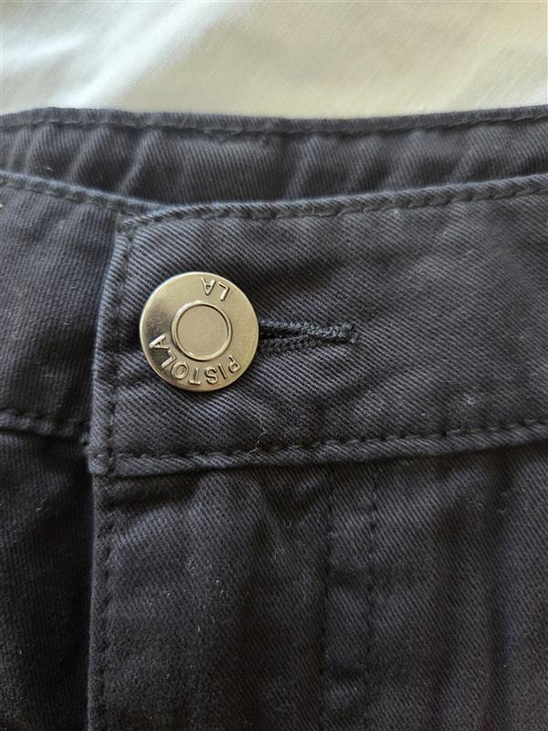NWOT Pistola LA 24 Yoke Front Pants Black Sample 129687