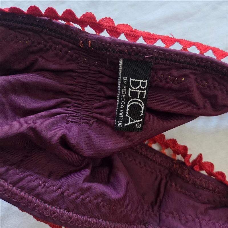 NWOT Becca S Red Yellow Rik Rack Bikini Bottom 129688