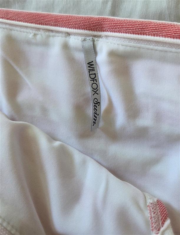 NWT Wildfox Swim S Fold Over Red White stripe Bikini Bottoms 129689