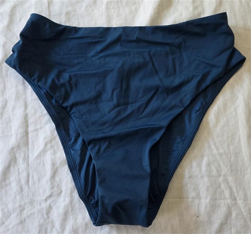 NWOT CUUP 3 or M The Highwaist Swim Bottom Teal Blue Hi Rise Bikini 129690