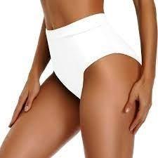 NWOT CUUP 4 or L The Tap Swim Bottom White Hi Rise Bikini 129691