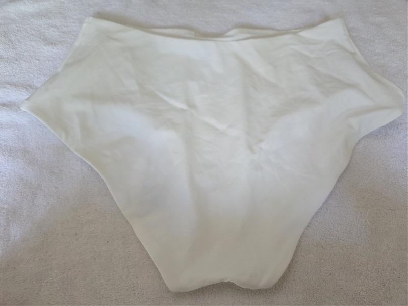 NWOT CUUP 4 or L The Tap Swim Bottom White Hi Rise Bikini 129691