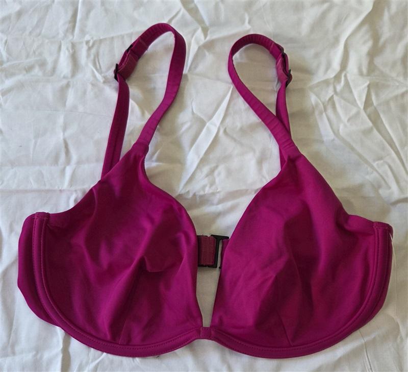 NWOT CUUP 30G 32F Scoop Underwire Fuchsia Bikini Swim Top 129698