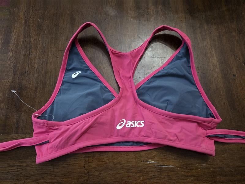 NWT Asics XS Racerback Reversible WRAP Sports Bra Pink Gray 129703