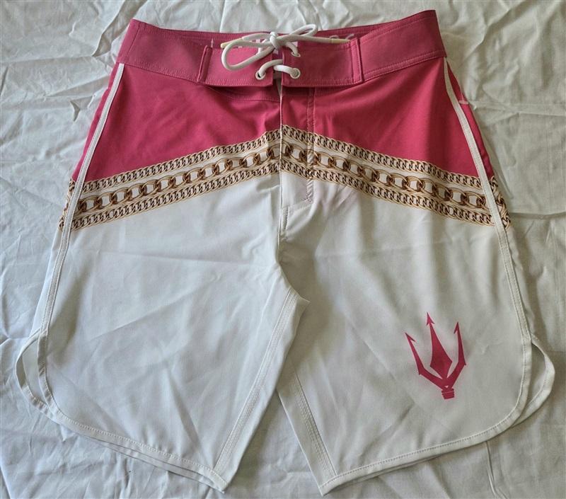 NWOT Fied 26 Pink White Gold Chain Swim Trunks Jams 129704
