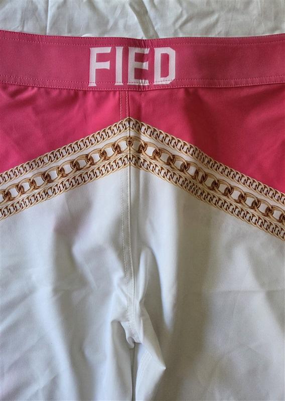 NWOT Fied 26 Pink White Gold Chain Swim Trunks Jams 129704
