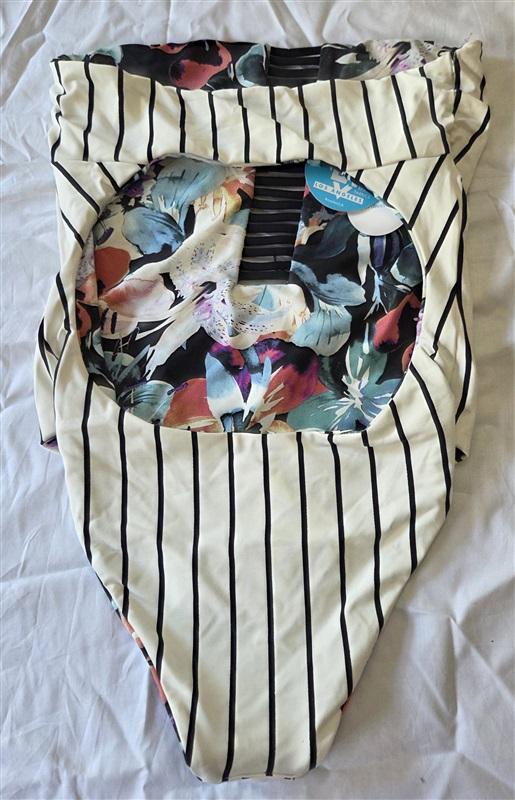 NWT Wet LA XS Brie Reversible Floral Stripe Bandeau 1pc Swimsuit 129705