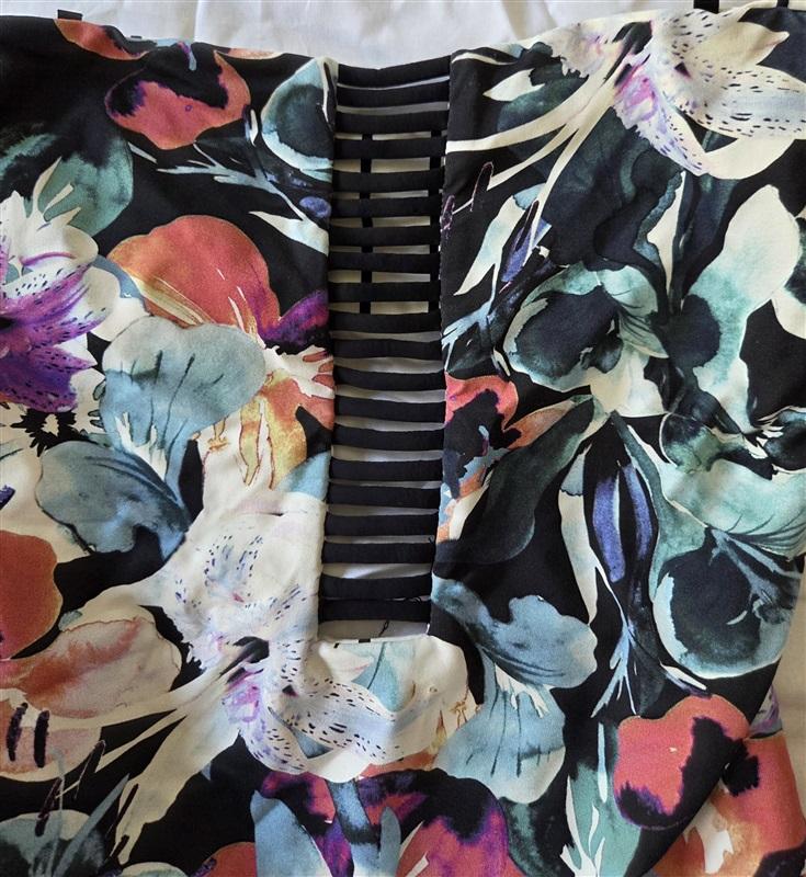 NWT Wet LA XS Brie Reversible Floral Stripe Bandeau 1pc Swimsuit 129705