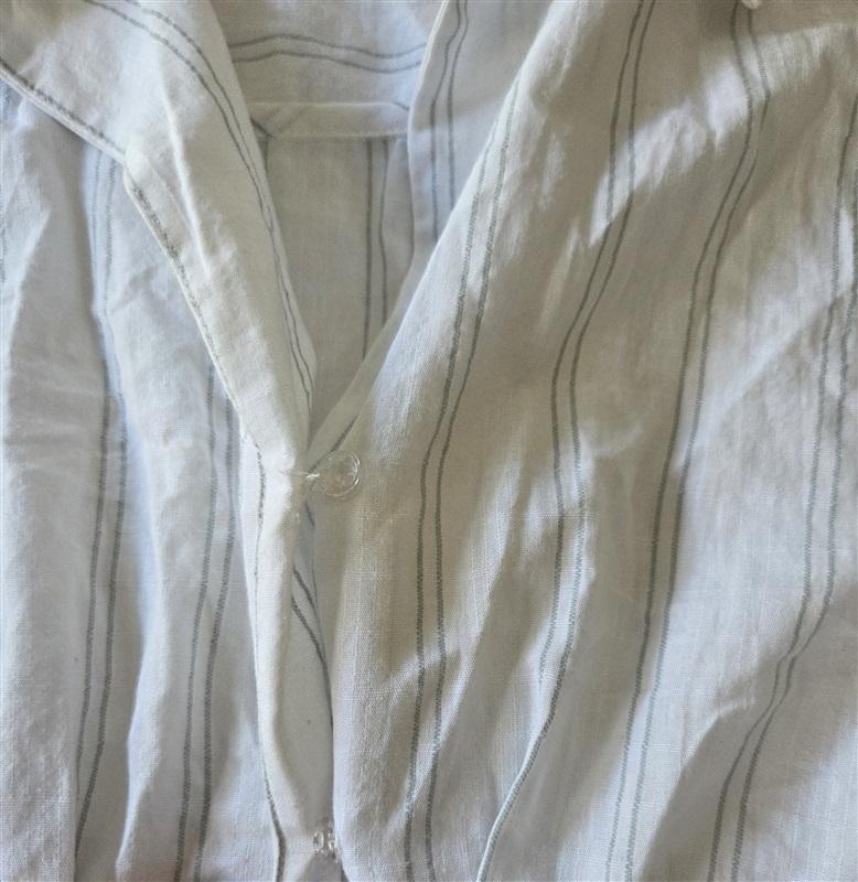NWOT Vigoss S Tie Front White Green Stripe Cotton Sleeveless Top 129708