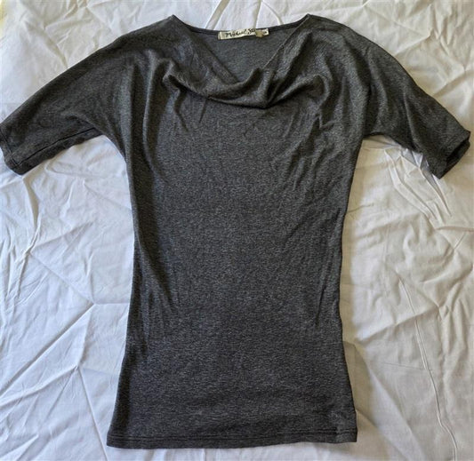 NWOT Michael Stars OS Draped Shine Dolman 3/4 Sleeve Top 129710