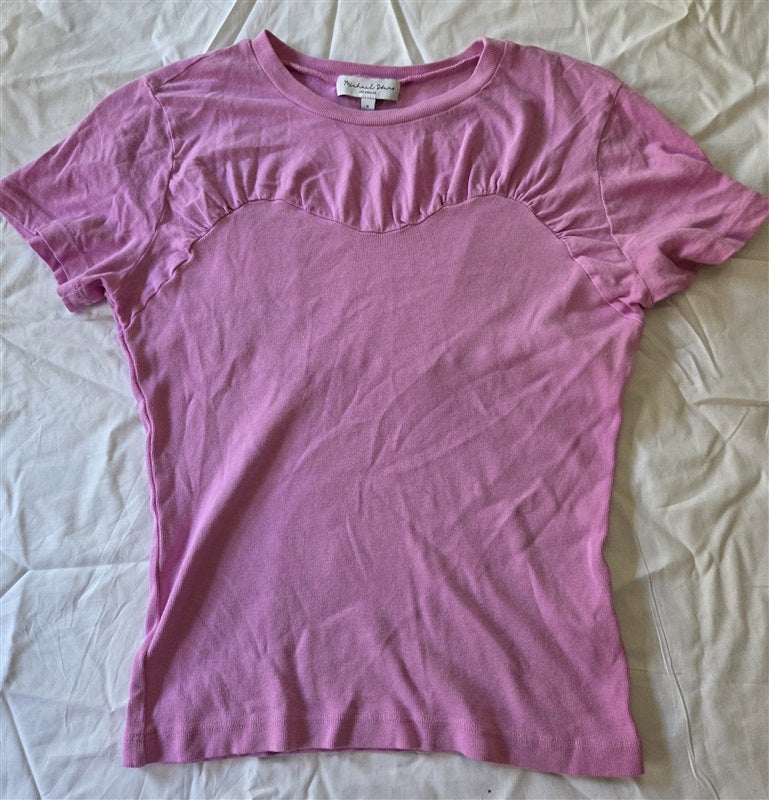 NWOTD Michael Stars S Victoria Short Sleeve T Shirt Pink 129711