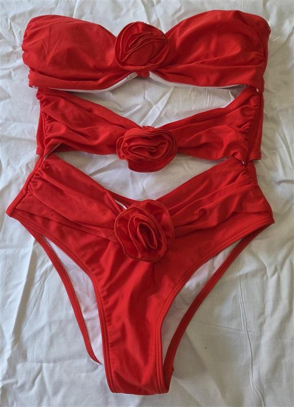 NWOT Red Roses S Cut Out 1PC Swimsuit 129712