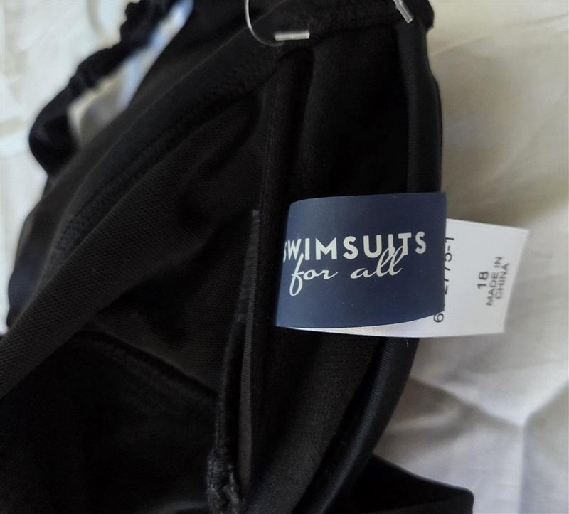 NWT Swimsuits For All 18 Underwire Twist Front Tankini Top Black 129713