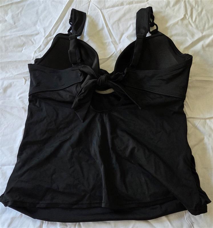 NWT Swimsuits For All 18 Underwire Twist Front Tankini Top Black 129713