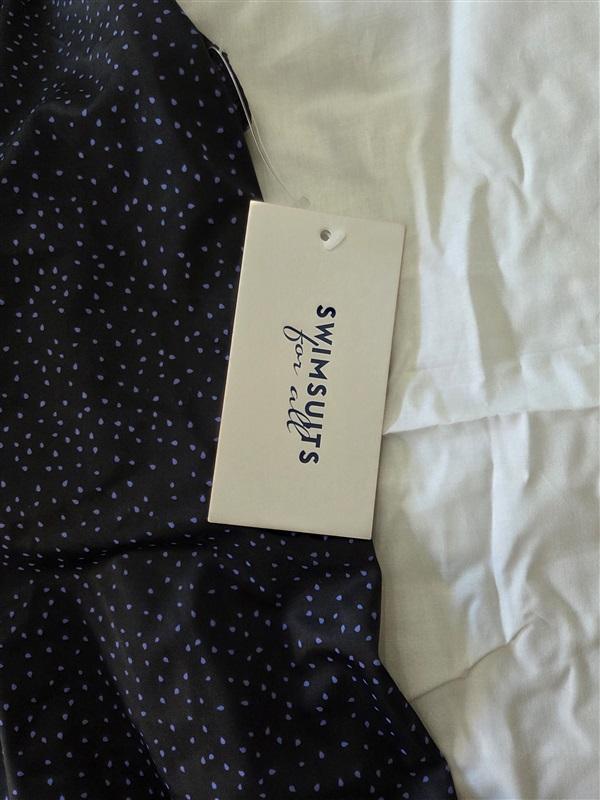 NWT Swimsuits For All 42 Black Polka Dot Tropical Tankini Swimsuit 129722