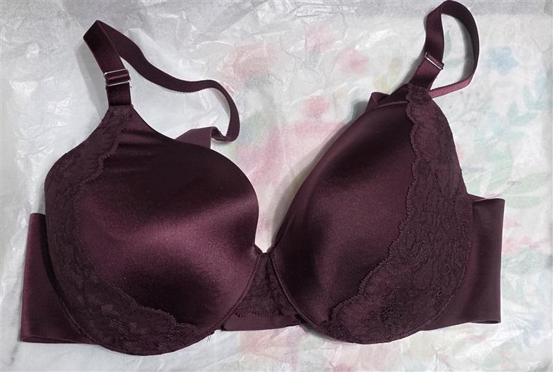 NWOT Soma 36D Vanishing Back Full Coverage Lace Trim Wine 129726