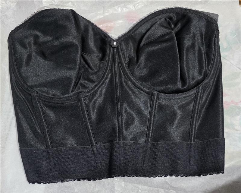 NWT DOMINIQUE 36DD NOEMI STRAPLESS LONGLINE BRA 6377 Black 129739