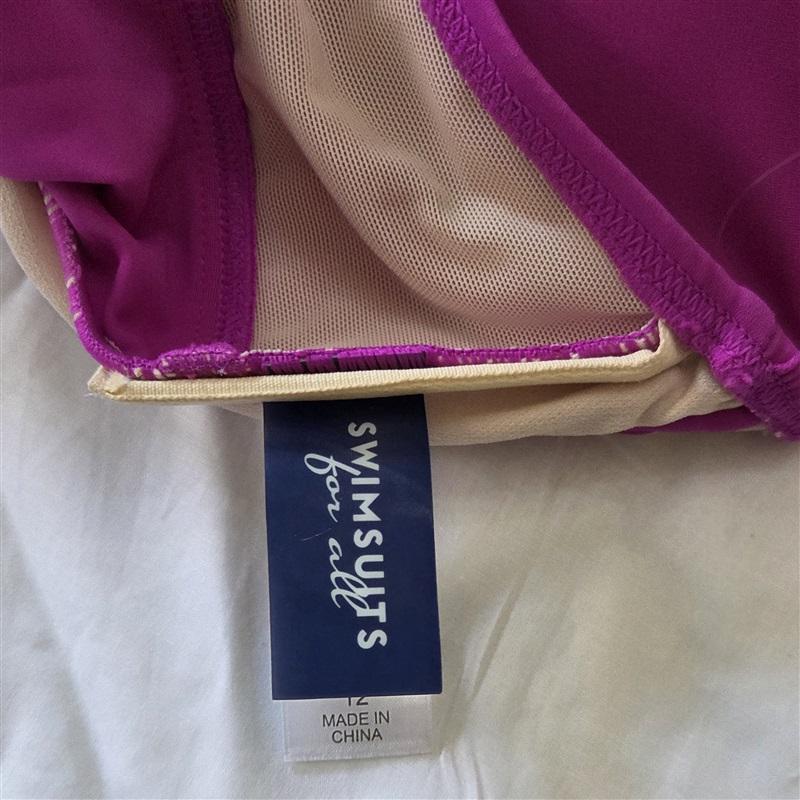 NWT Swimsuits For All 12 Underwire Fuchsia Tankini Swimsuit 129762