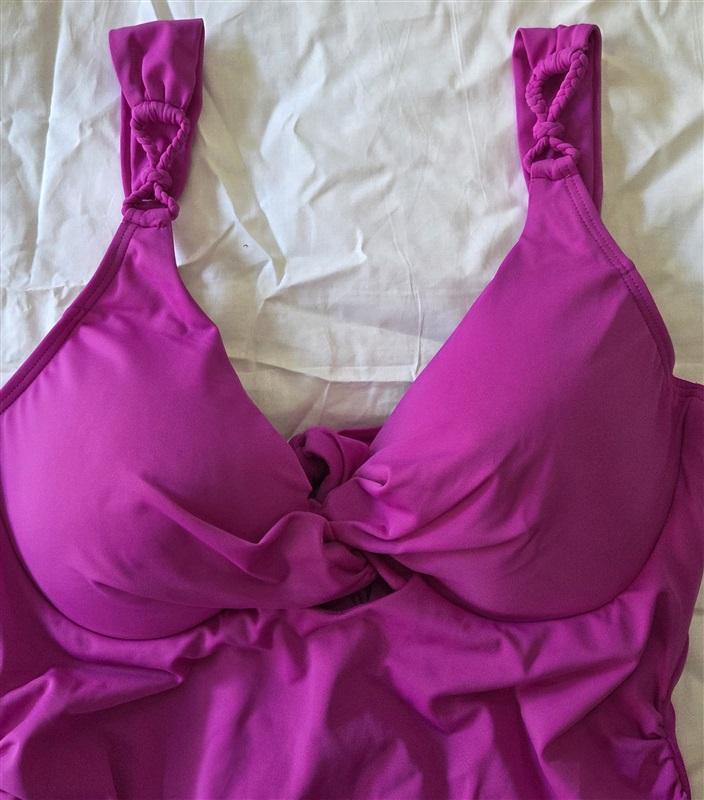 NWT Swimsuits For All 12 Underwire Fuchsia Tankini Swimsuit 129762