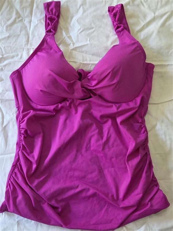 NWT Swimsuits For All 12 Underwire Fuchsia Tankini Swimsuit 129762