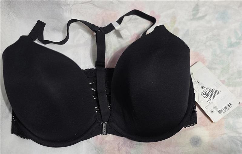 NWT DKNY 34DD Classic Cotton T-Back Bra DK4087 Black 129765