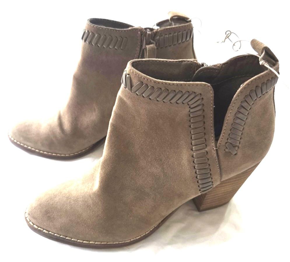 NWOT DV8 Dolce Vita 5 Wedge Cut Out Suede Heeled Bootie Tan 129775