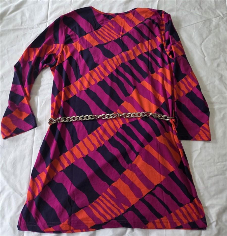 NWOT Jorge Perez M Mod Sequin Tunic w/ Chain Belt Purple Orange #129776