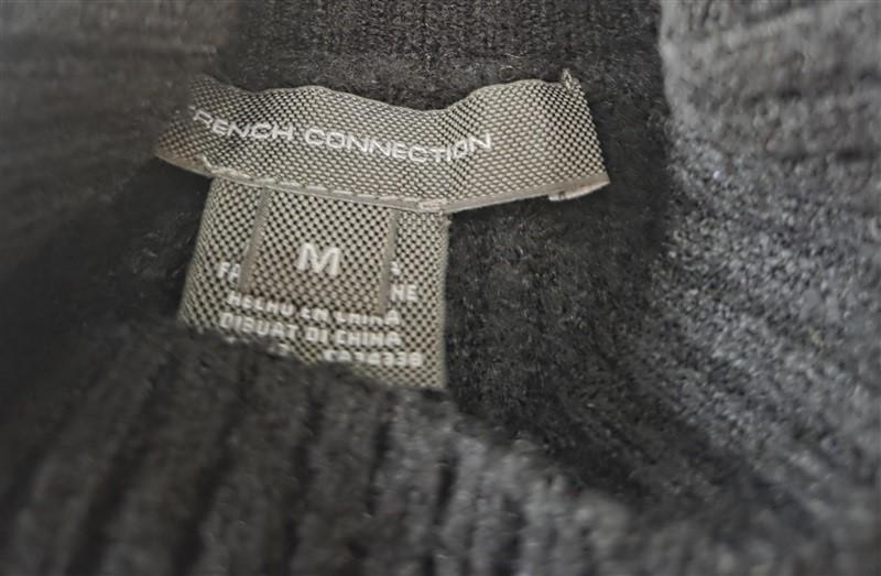 NWOT French Connection M Oversize Baby Soft Turtleneck Sweater Black #129778