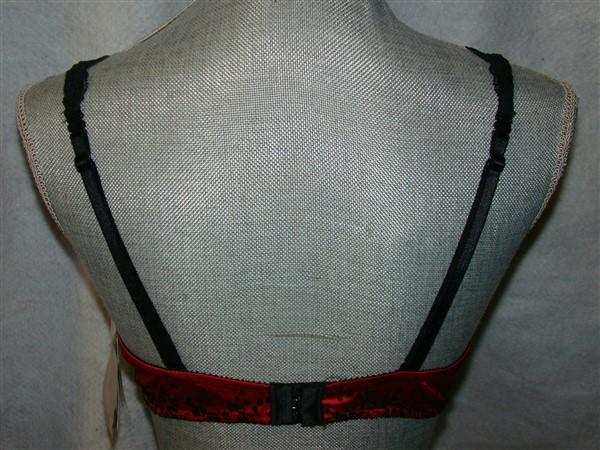 NWT Chantelle 32C Satine Convertible Underwire Plunge Bra 2061 Red Black 129780