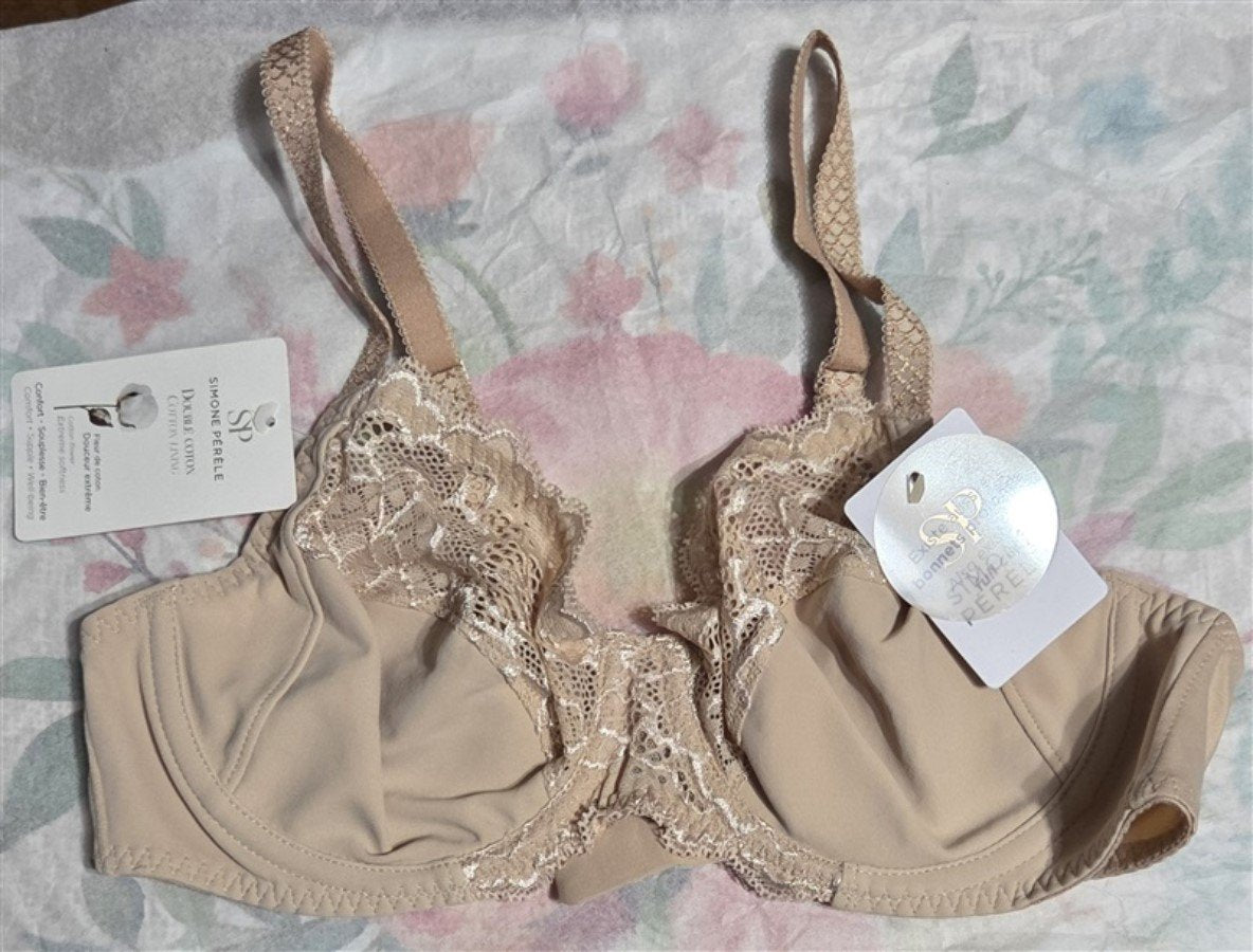 NWT Simone Perele 34B Caresse Full Coverage Underwire Bra 12A320 Beige #129786