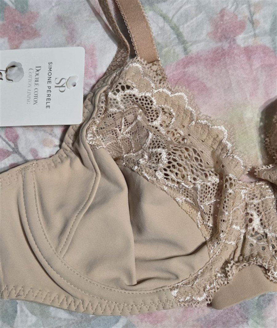 NWT Simone Perele 34B Caresse Full Coverage Underwire Bra 12A320 Beige #129786