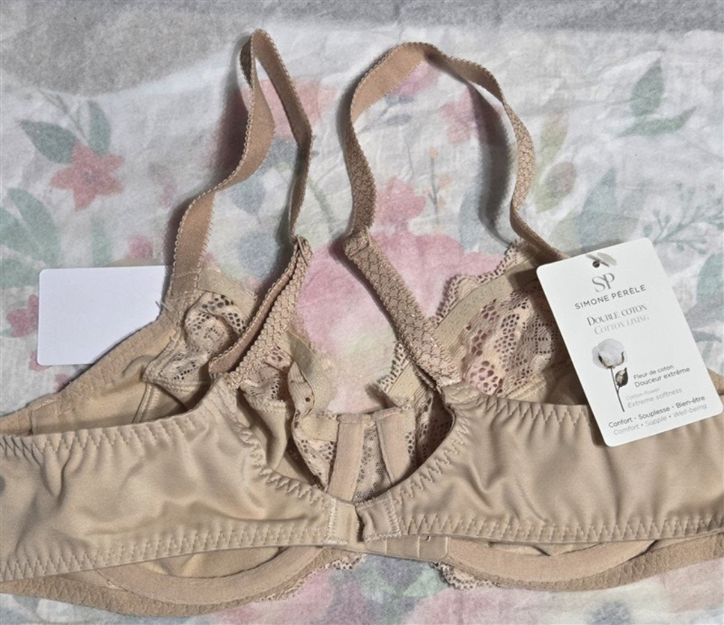 NWT Simone Perele 34B Caresse Full Coverage Underwire Bra 12A320 Beige #129786