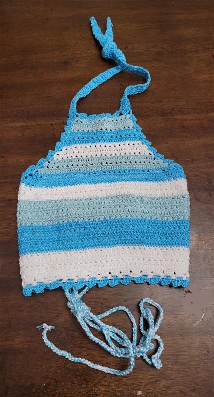 NWOT Pilyq L Blair Crochet High Neck Halter Top & Bikini Swim Bottom 129797