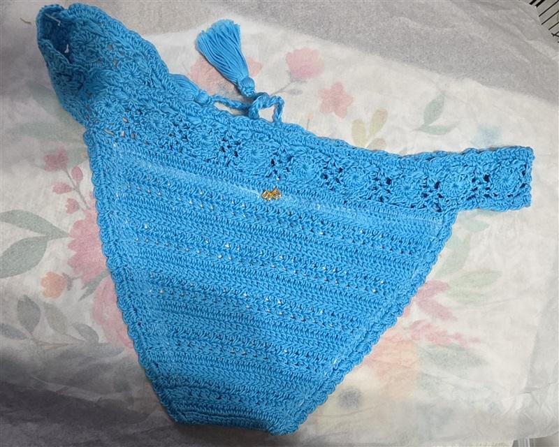 NWOT Pilyq L Blair Crochet High Neck Halter Top & Bikini Swim Bottom 129797