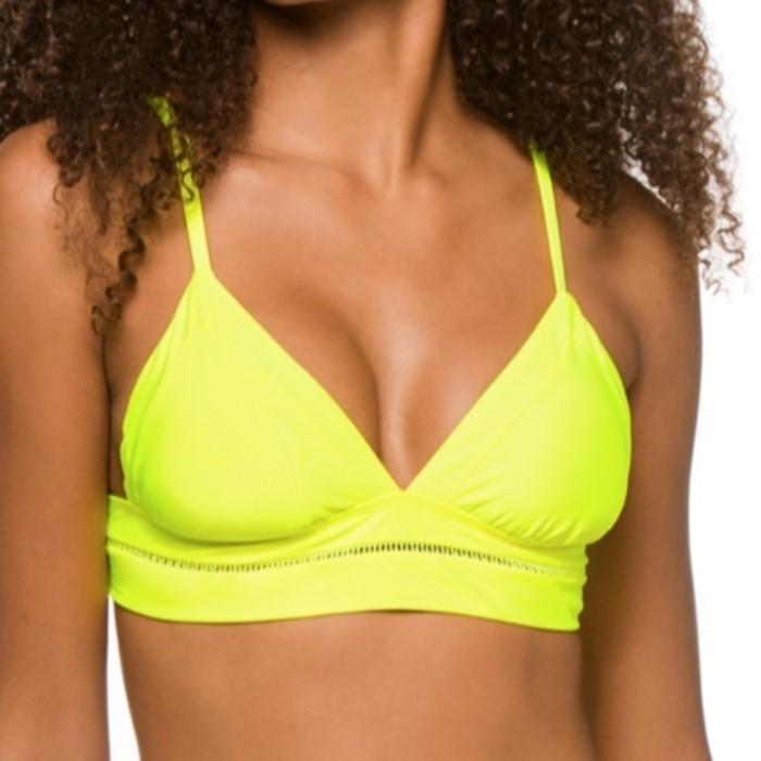 NWOT Pilyq Kyile Neon D Solid Stitched Triangle Bikini Swim Top & Bottom 129802