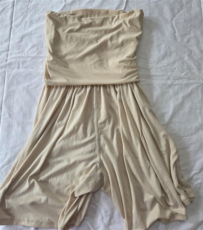 NWOT Knottie Gal M/L Solid Strapless Romper Tan 129807