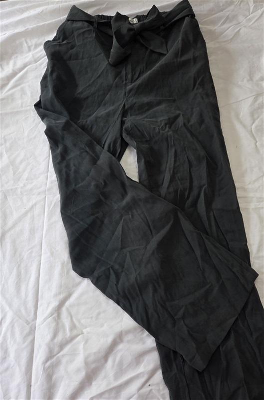 NWOT Wonderly L Paper Bag Waist Green Trouser Pants 129808