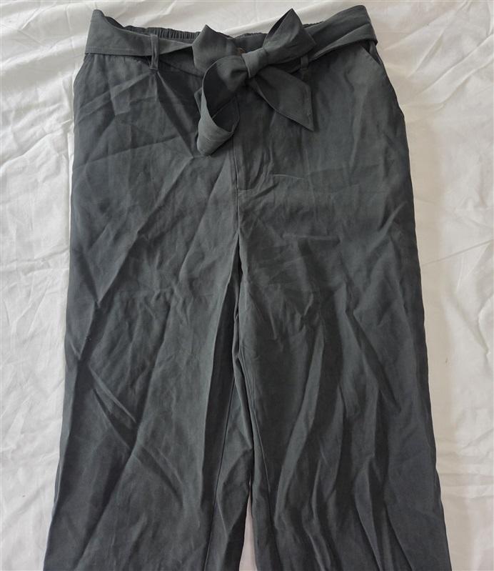 NWOT Wonderly L Paper Bag Waist Green Trouser Pants 129808